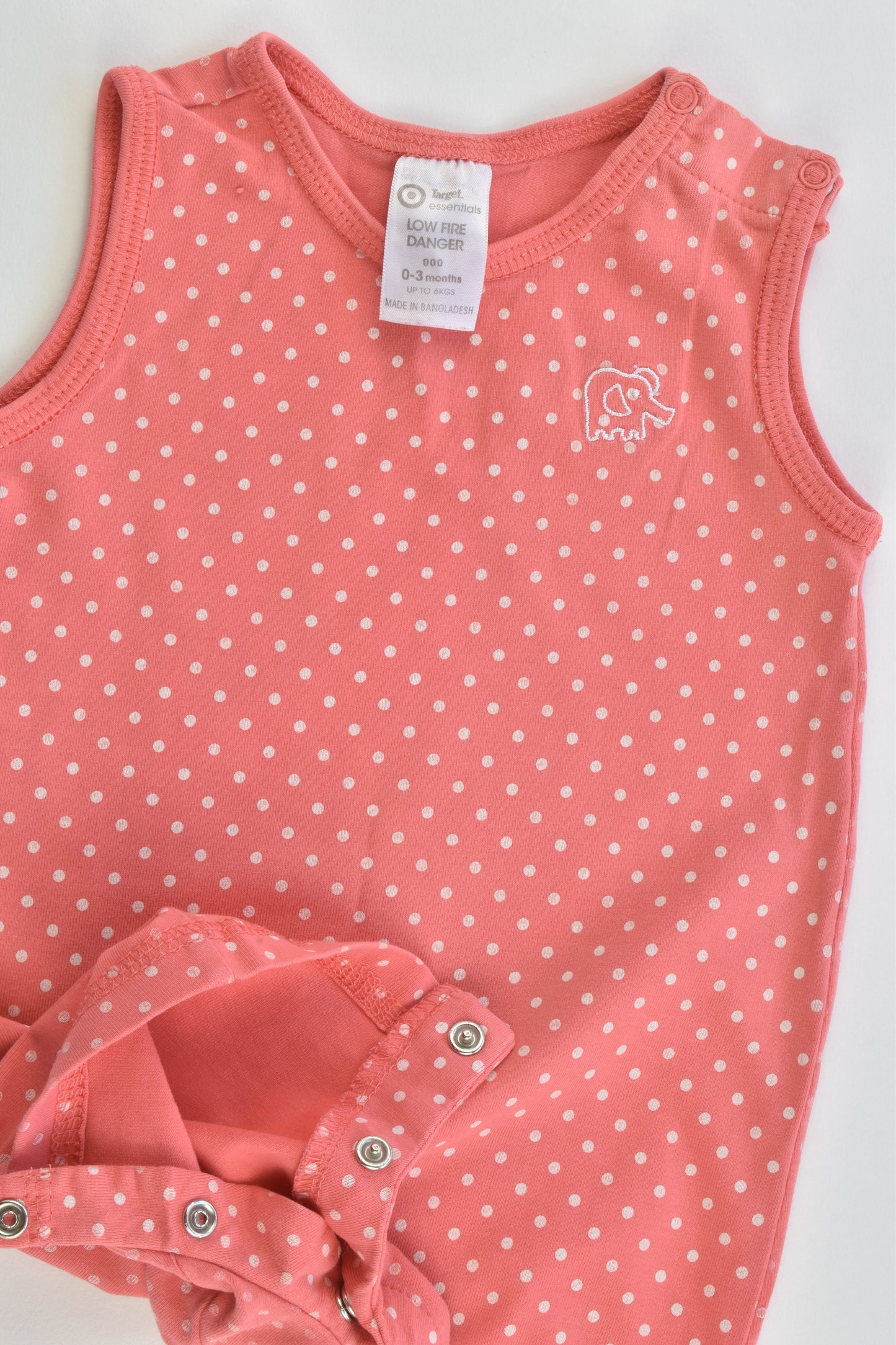 Target Size 000 (0-3 months) Polka Dots and Elephant Short Romper