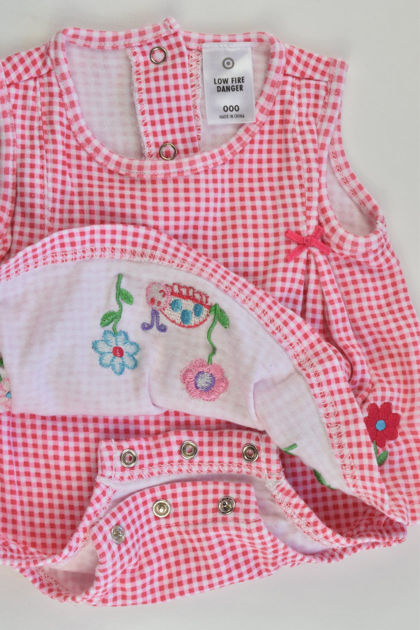 Target Size 000 Checked Ladybug Dress with Bodysuit Underneath