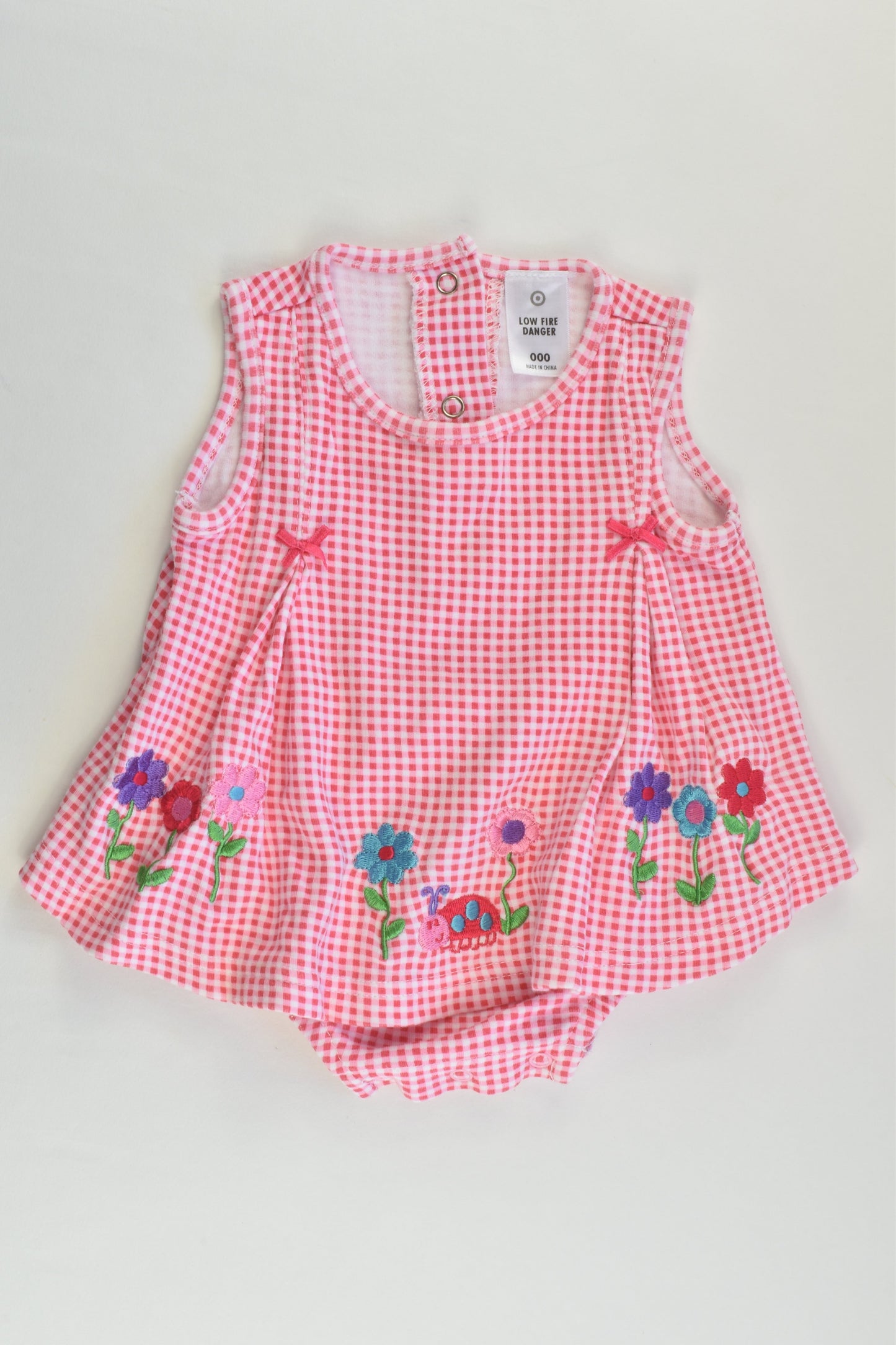 Target Size 000 Checked Ladybug Dress with Bodysuit Underneath