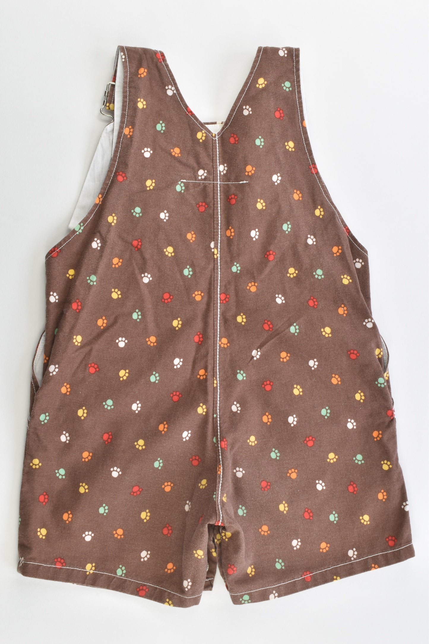 Ted & Toot (Australia) Size 1 Colorful Paw Prints Short Overalls