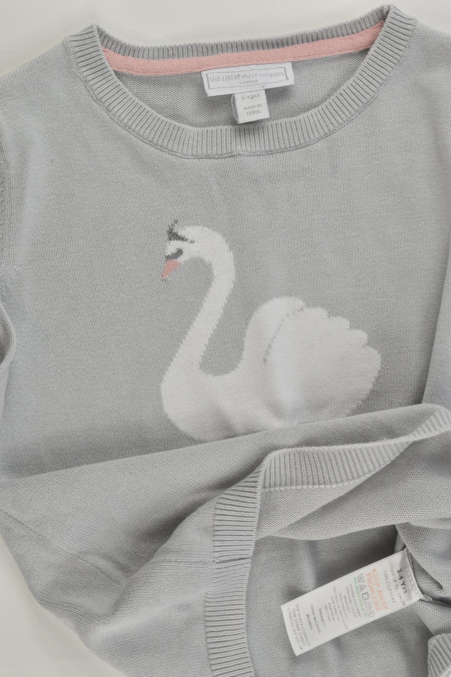 The Little White Company (London) Size 3-4 Swan Knitted Jumper