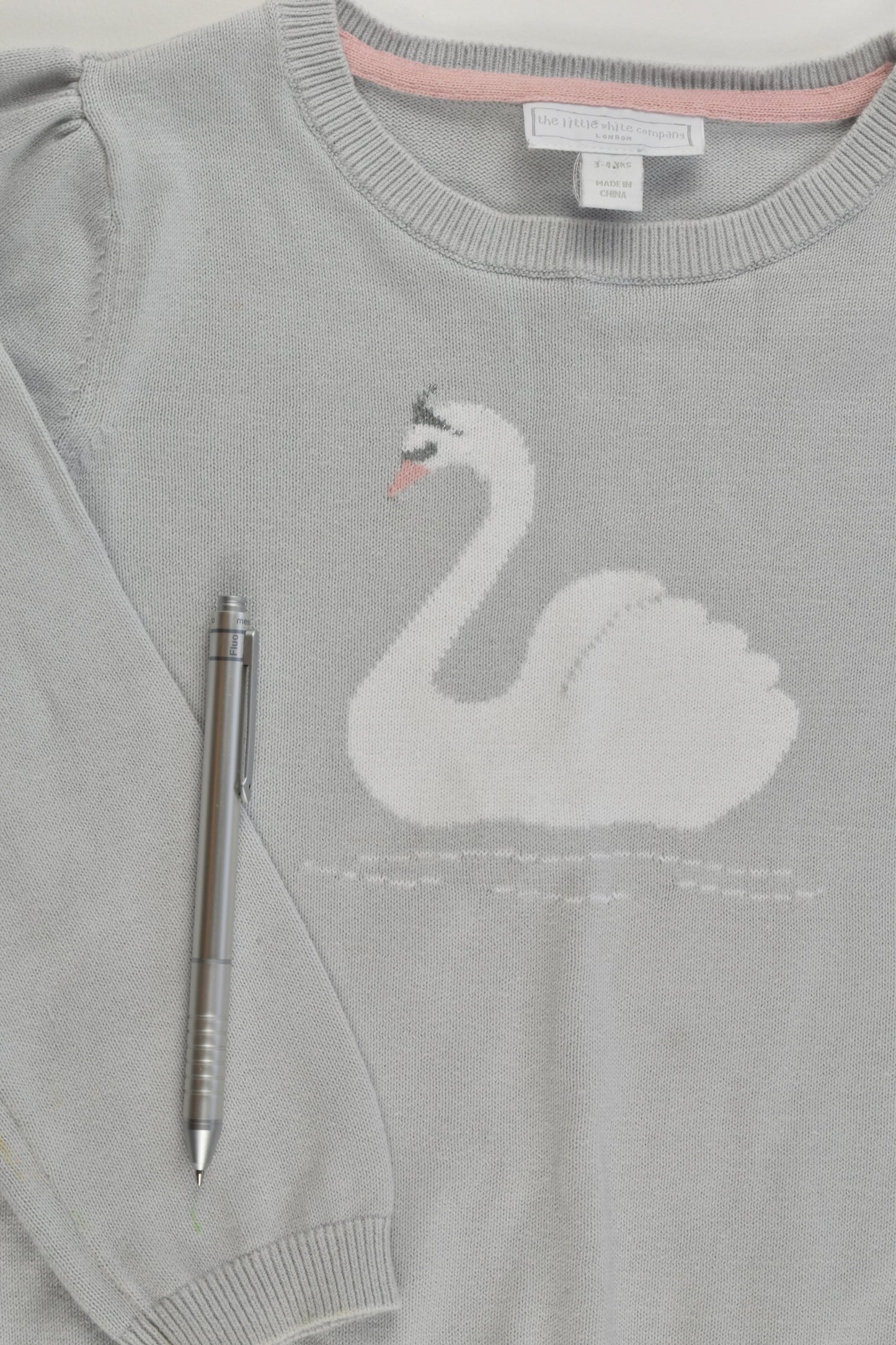 The Little White Company (London) Size 3-4 Swan Knitted Jumper