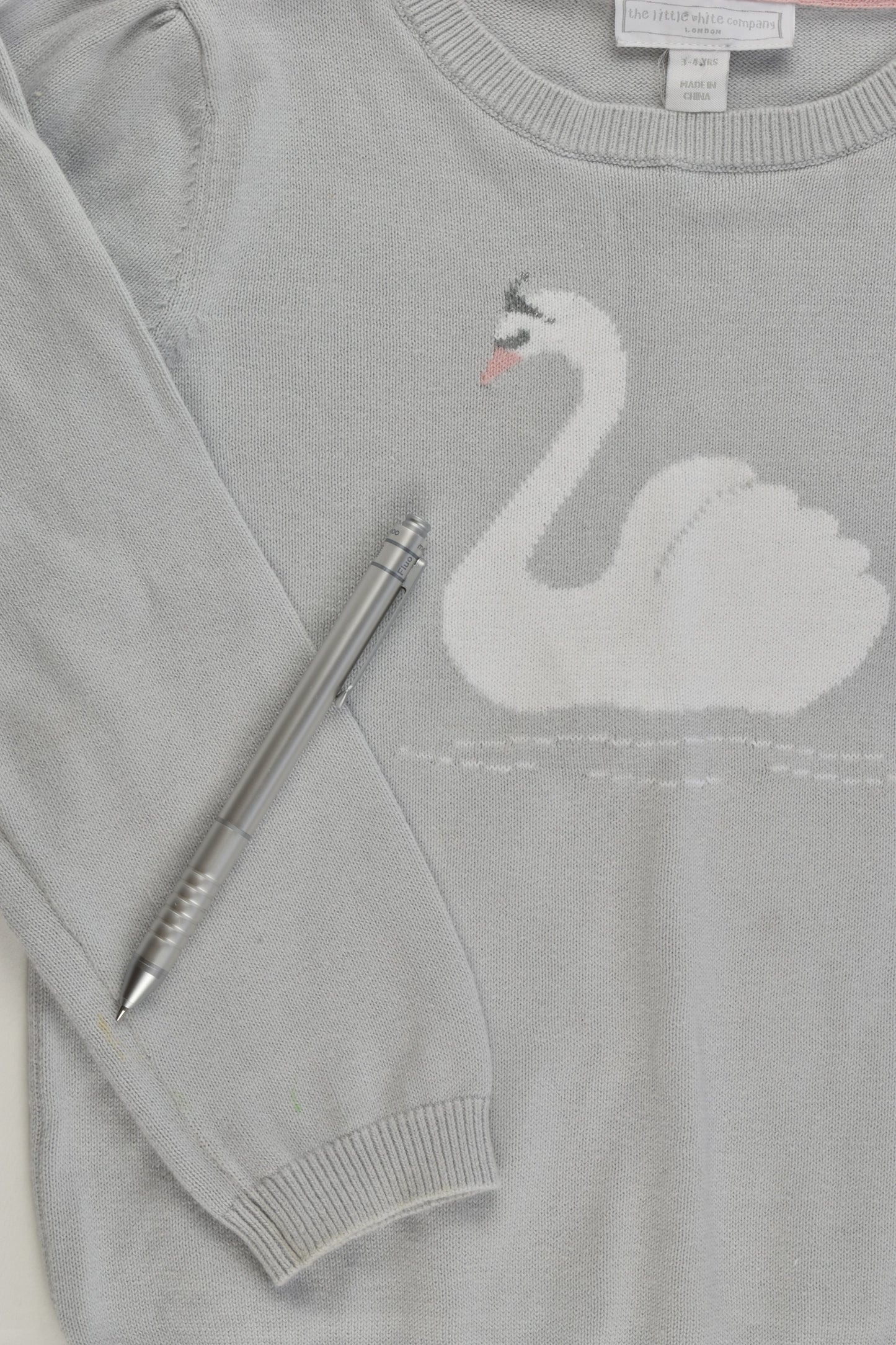 The Little White Company (London) Size 3-4 Swan Knitted Jumper