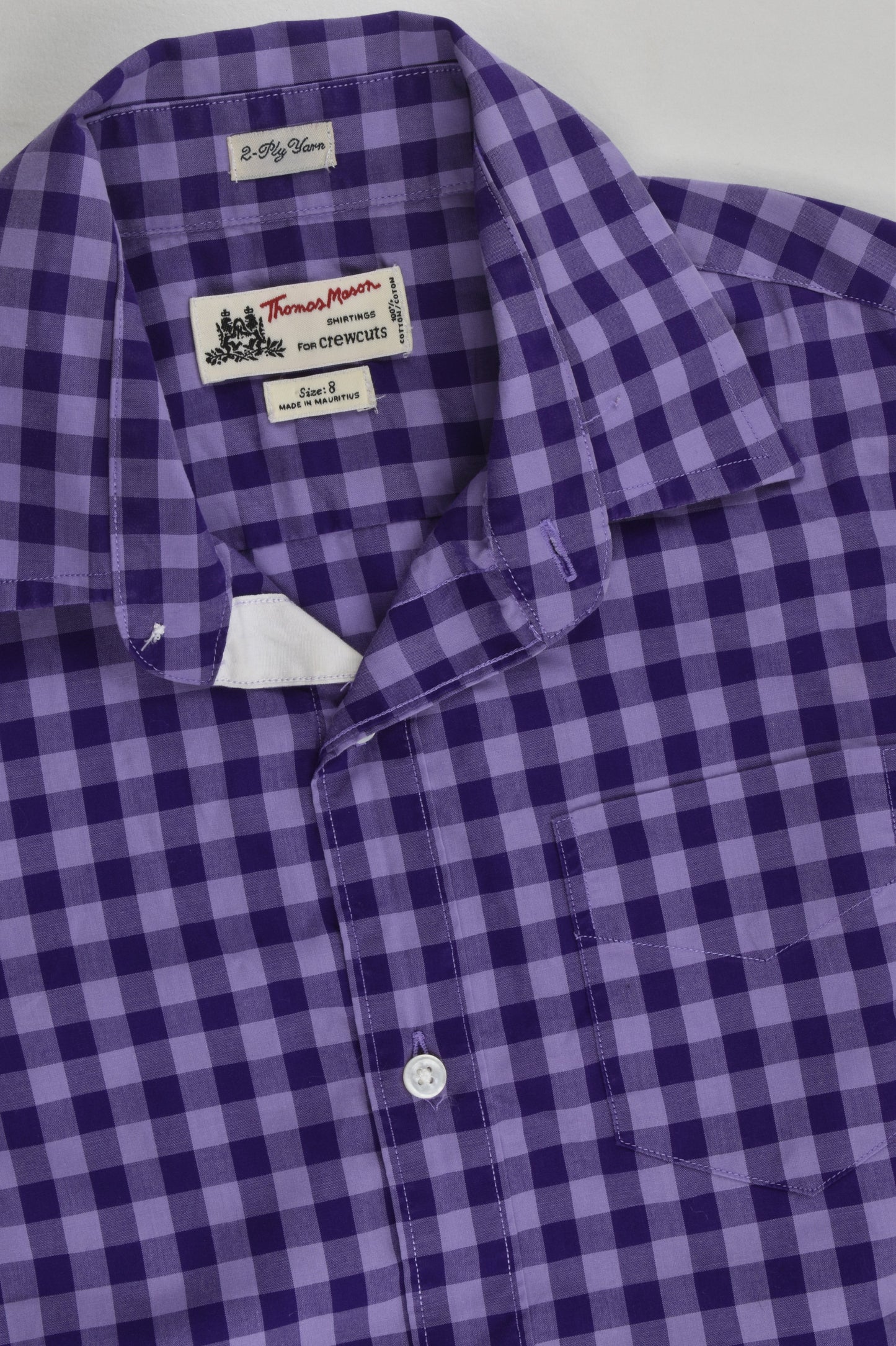 Thomas Mason for Crewcuts Size 8 Checked Shirt