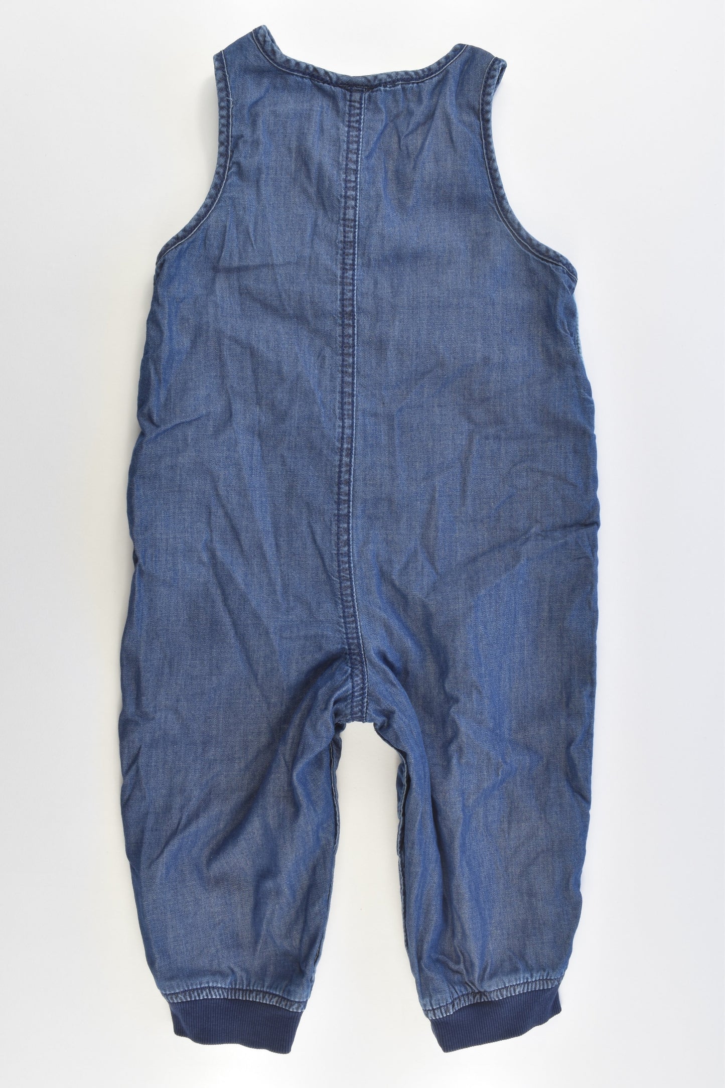 Tiny Little Wonders Size 1 (12-18 months) Bear Lined Soft Denim Overalls