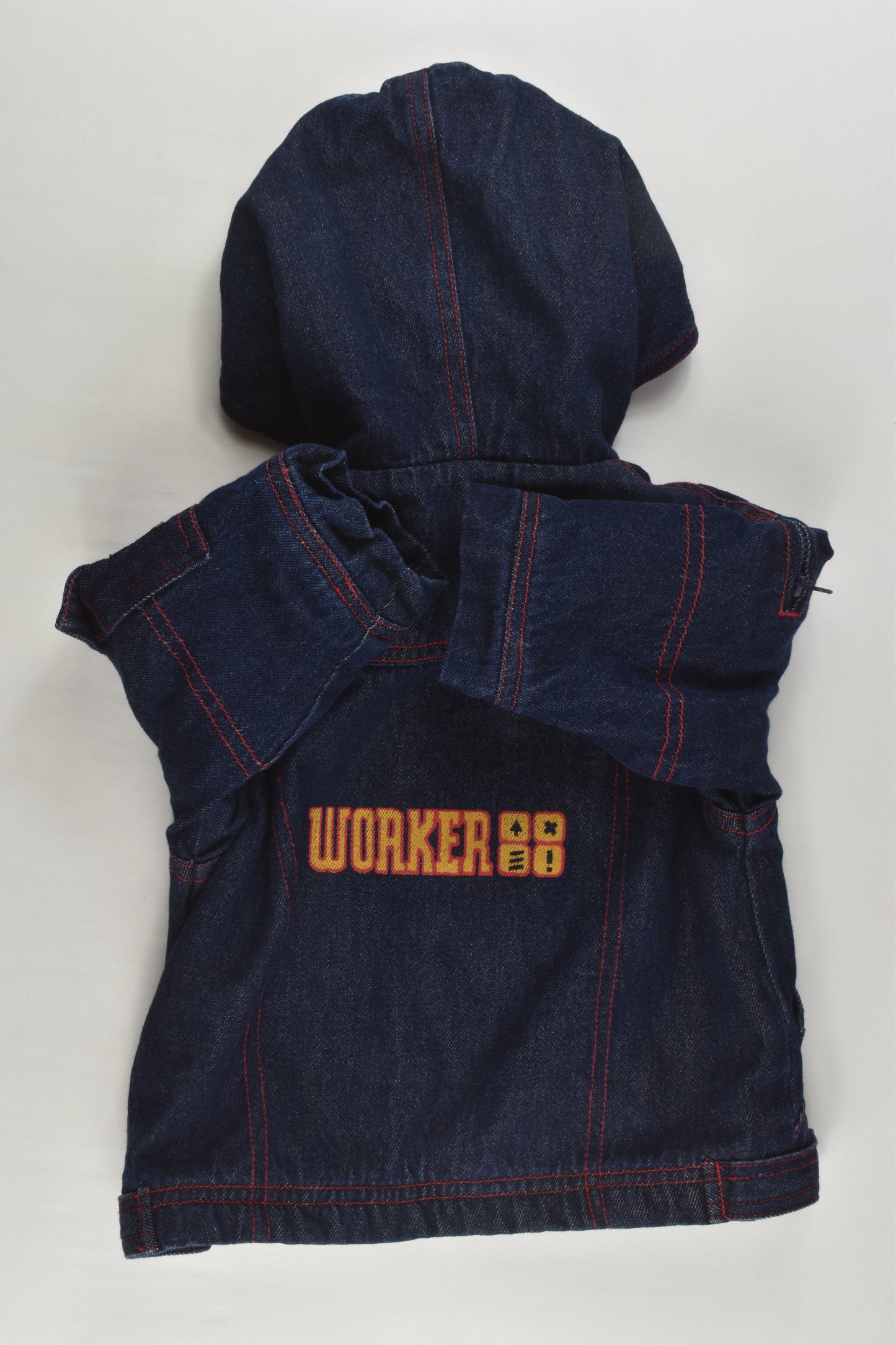 Tout Simplement Size 0 (12 months, 74 cm) Fleece Lined Hooded Denim Jacket