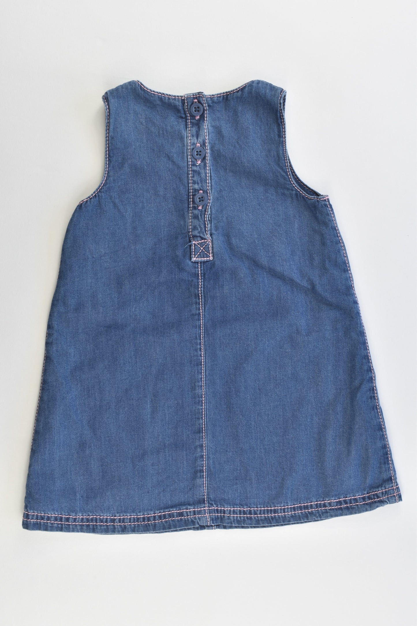 TU Size 0 (6-9 months, 68-74 cm) Lined Giraffe and Flowers Denim Dress