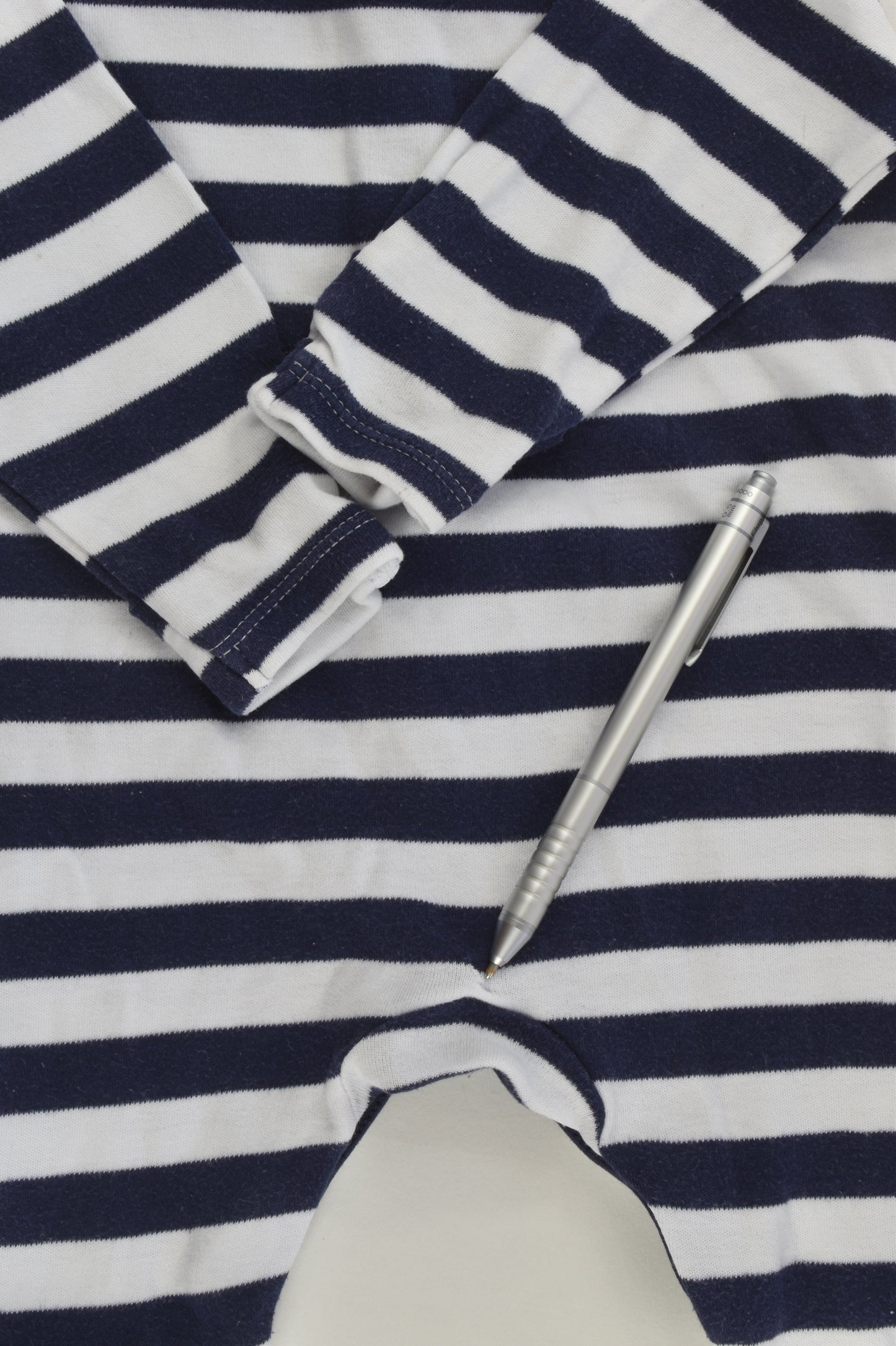 TU Size 000 (56-62 cm) Striped Footed Romper