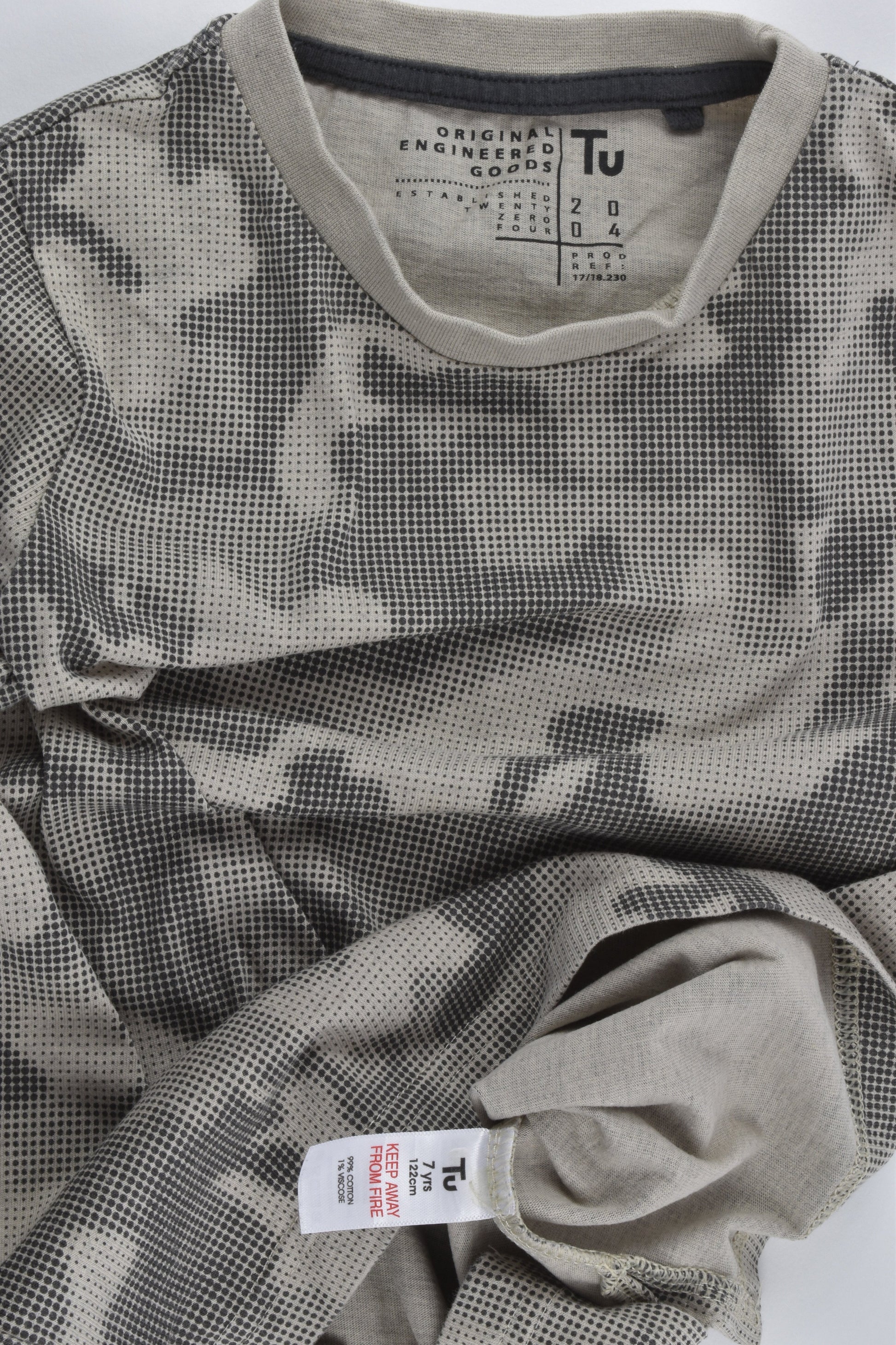 Tu Size 7 (122 cm) Camouflage T-shirt