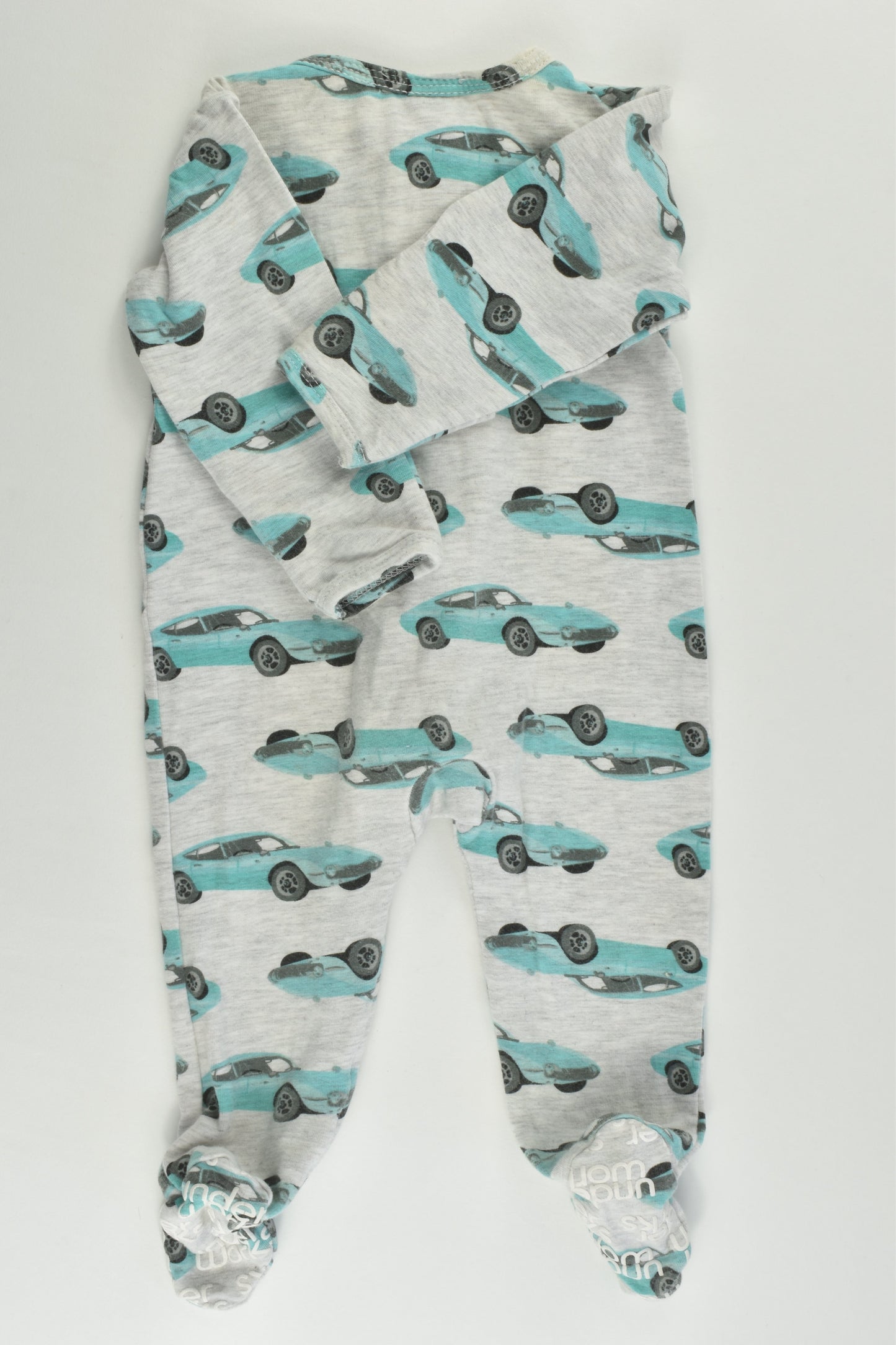 Underworks Size 000 (0-3 months) Cars Footed Romper