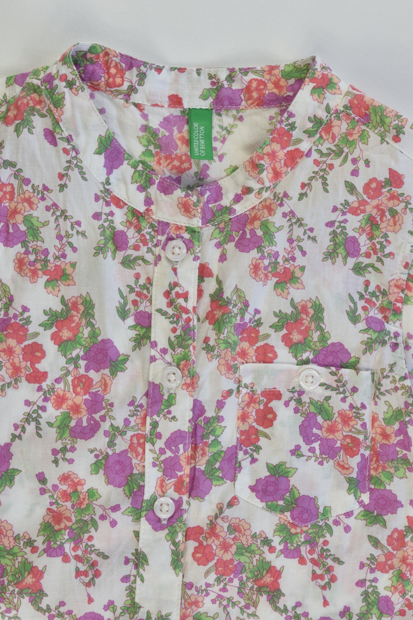 United Colors Of Benetton Size 8-9 Floral Shirt