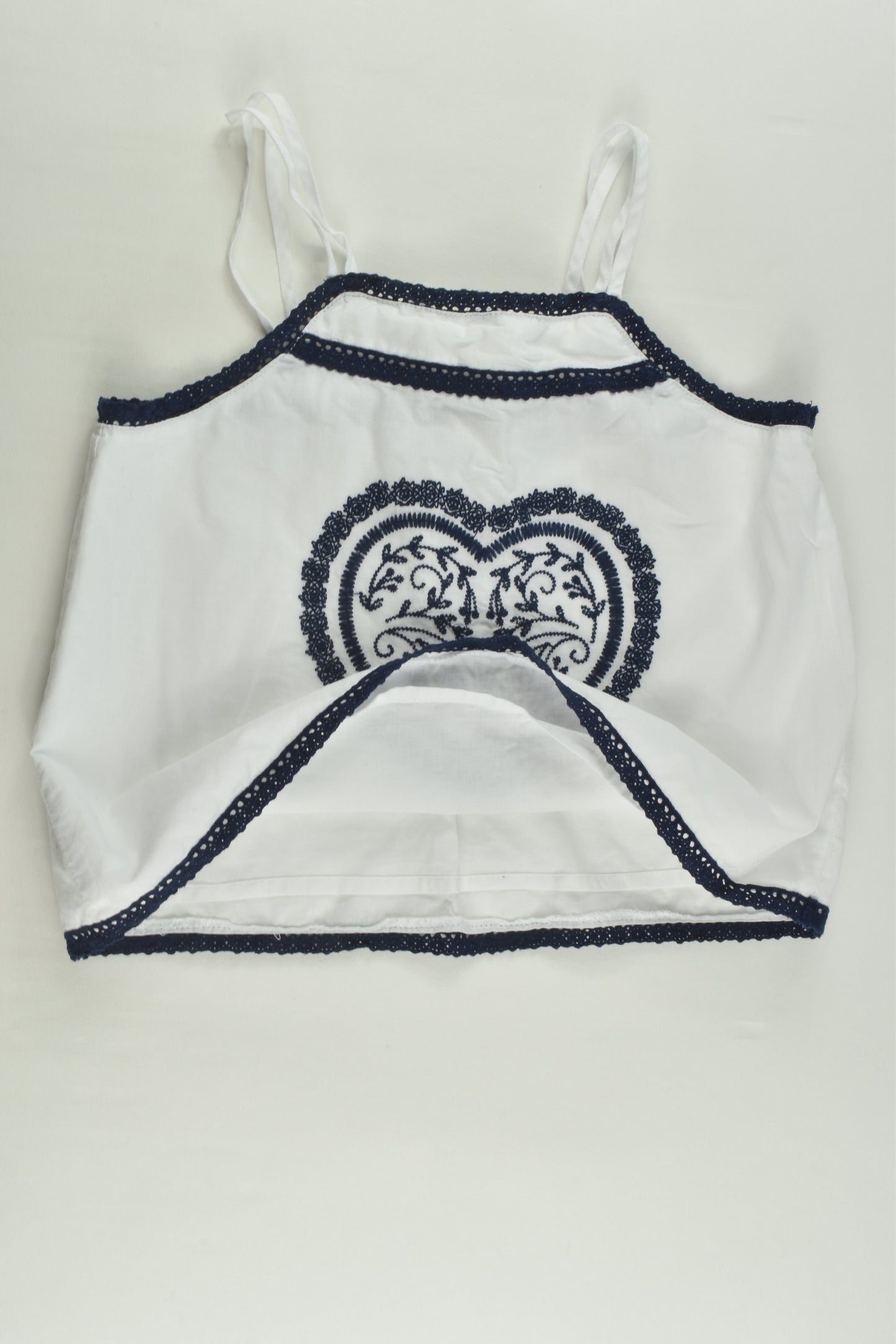 Witchery Girl Size 7 Lined Top with Love Heart Embroidery
