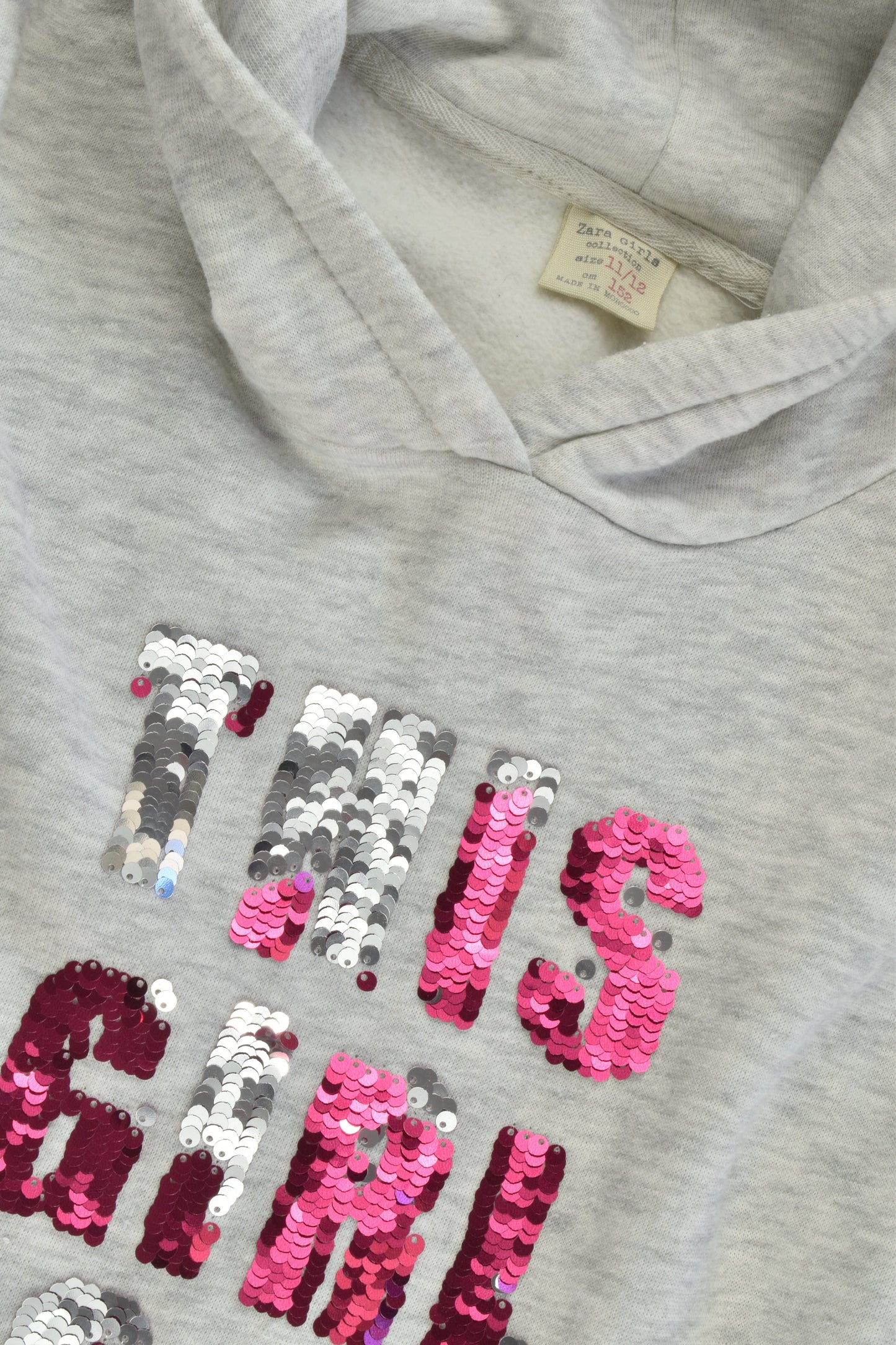 Zara Size 11/12 (152 cm) Reversible Sequins Hooded Jumper