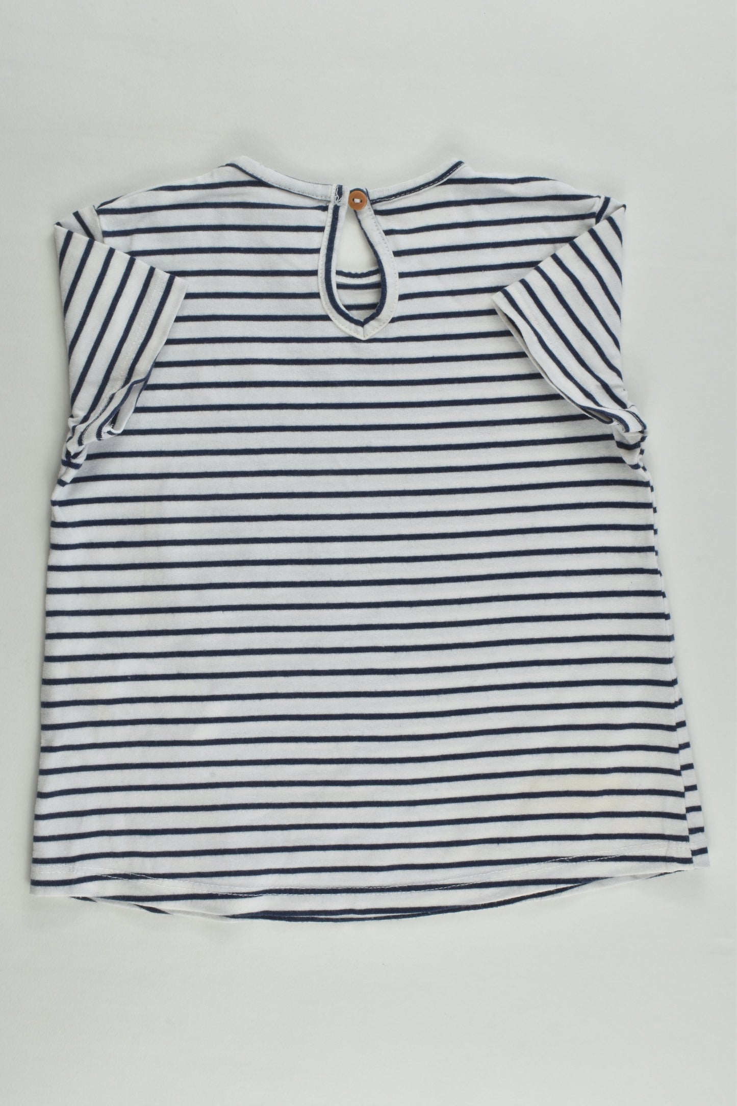 Zara Size 3-4 (104 cm) Striped Love Heart T-shirt