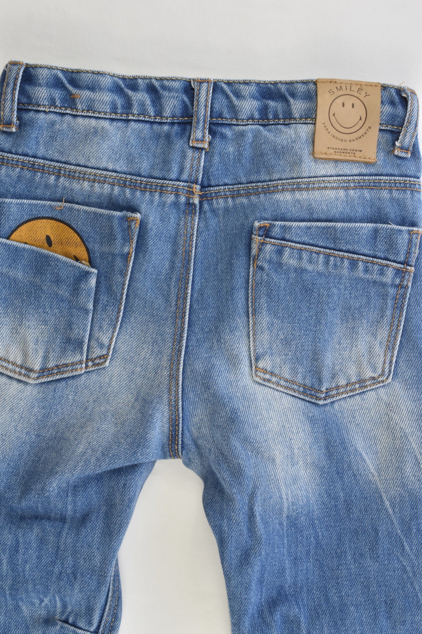 Zara Size 3/4 (104 cm) Smiley Happy Collection Denim Pants
