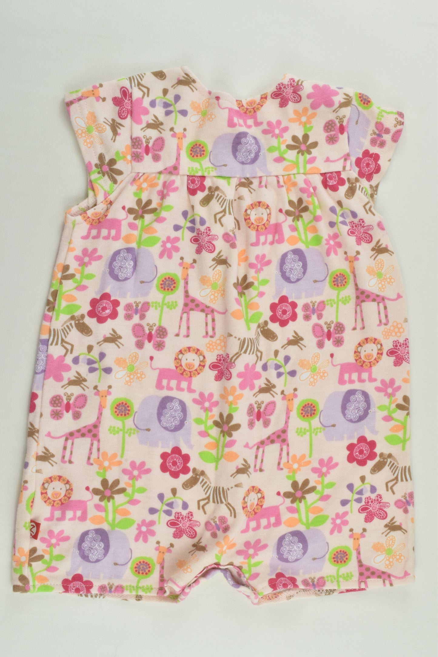 Zutano Size 00 (6 months) Colourful Animals Short Romper