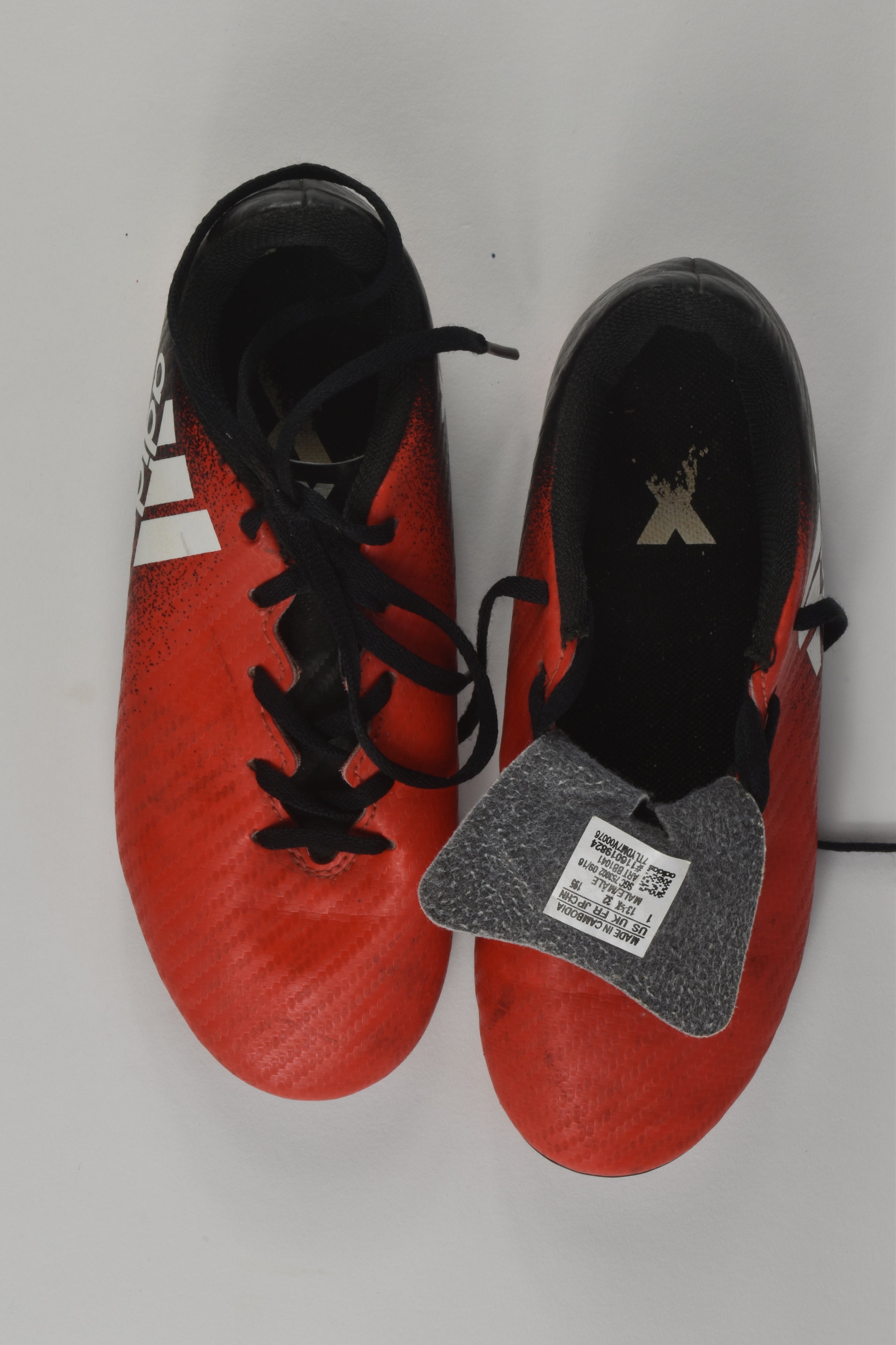 Adidas football hot sale boots size