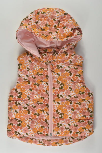 Anko Size 00 Floral Cord Puffer Vest