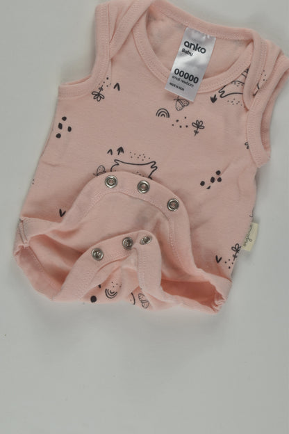 Anko Size 00000 Organic Bunny Bodysuit