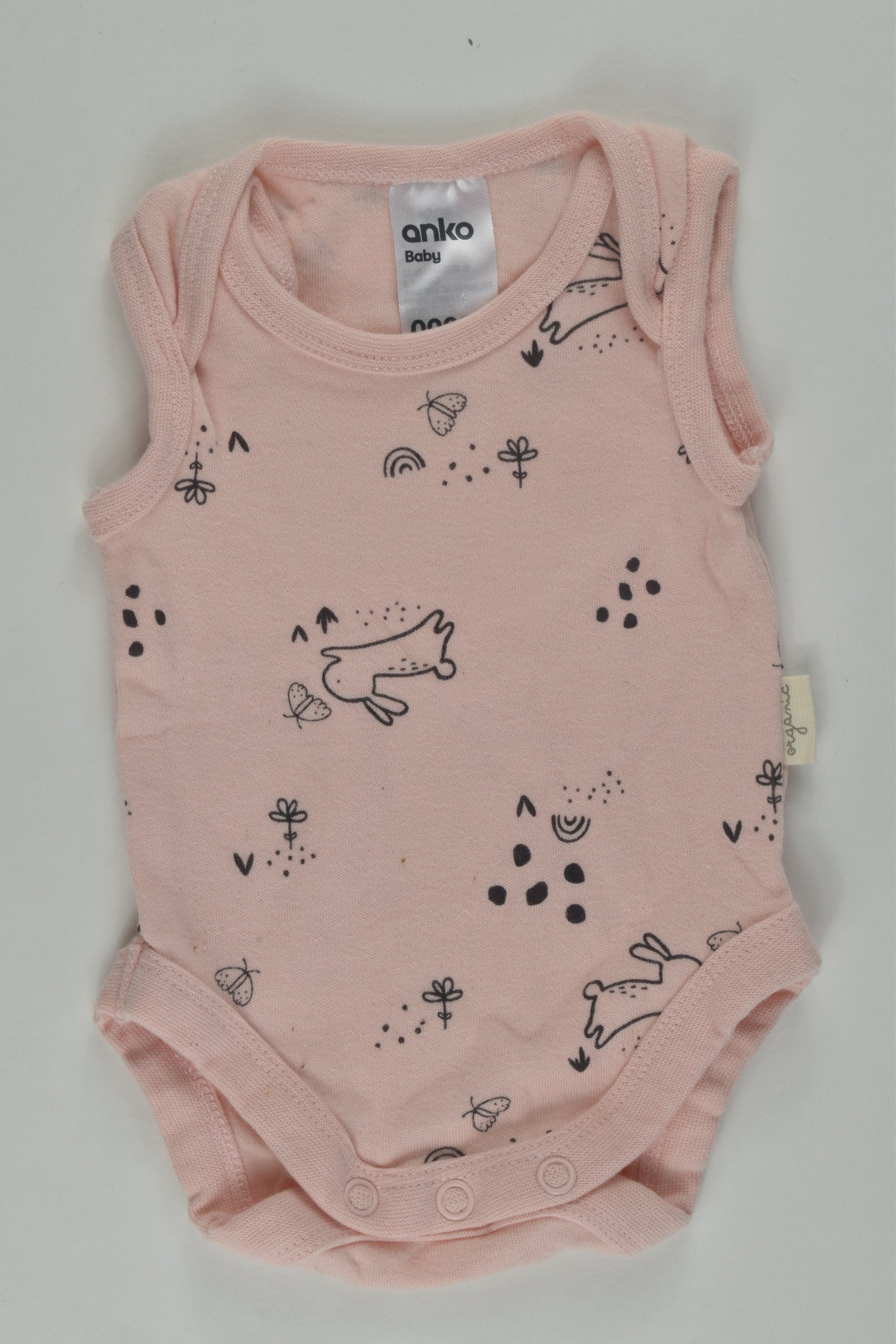 Anko Size 00000 Organic Bunny Bodysuit