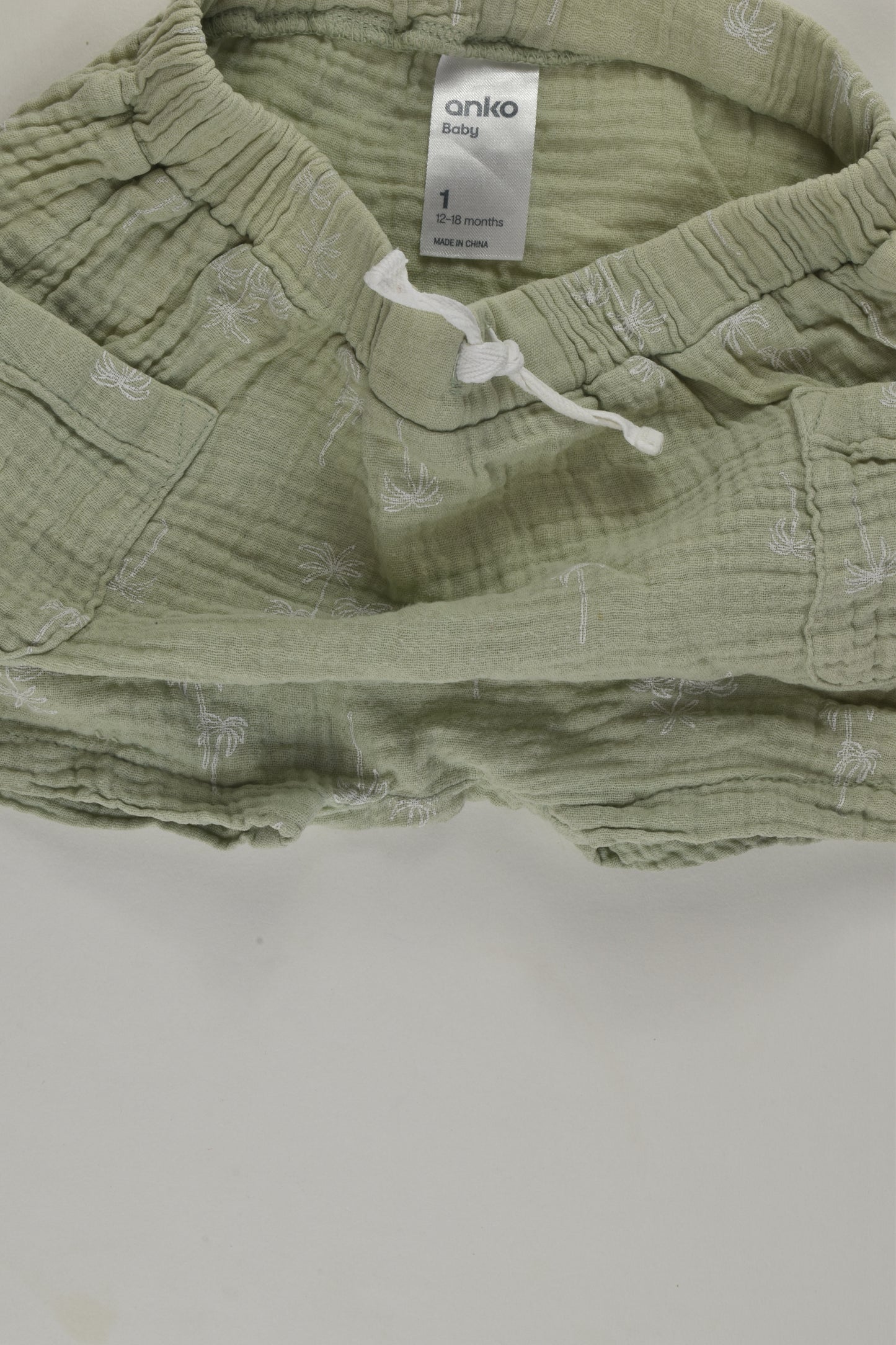 Anko Size 1 Palmtrees Muslin Shorts