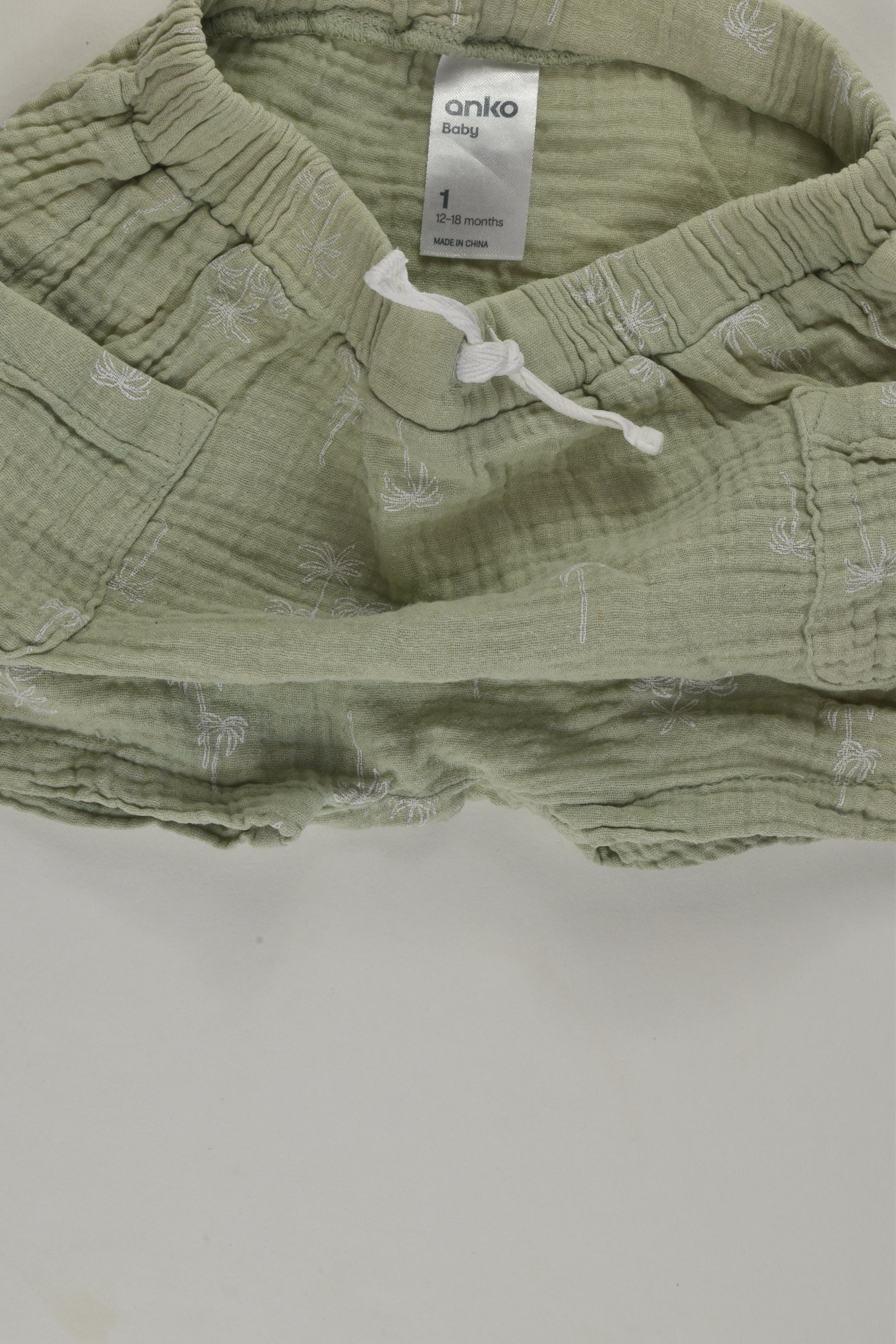 Anko Size 1 Palmtrees Muslin Shorts