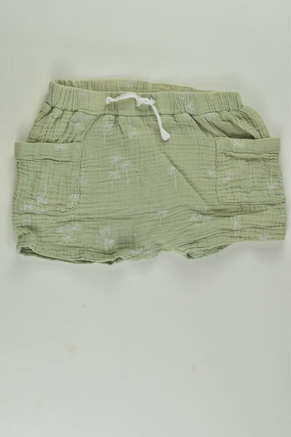 Anko Size 1 Palmtrees Muslin Shorts