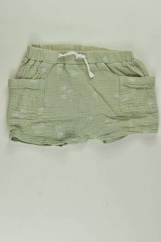 Anko Size 1 Palmtrees Muslin Shorts