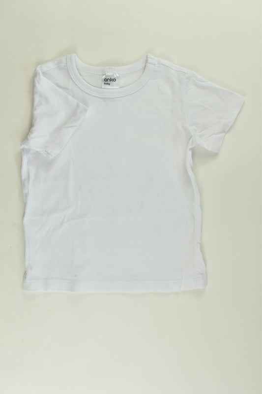 Anko Size 1 Plain White T-shirt