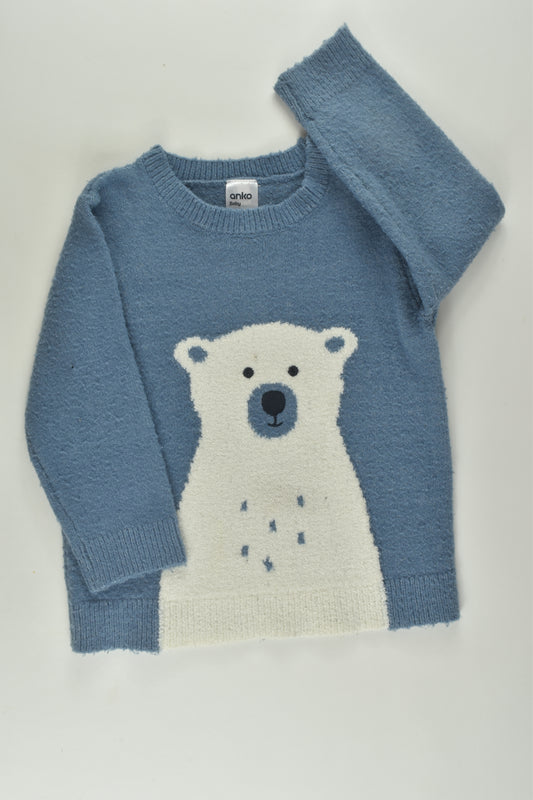 Anko Size 1 Polar Bear Knit Jumper