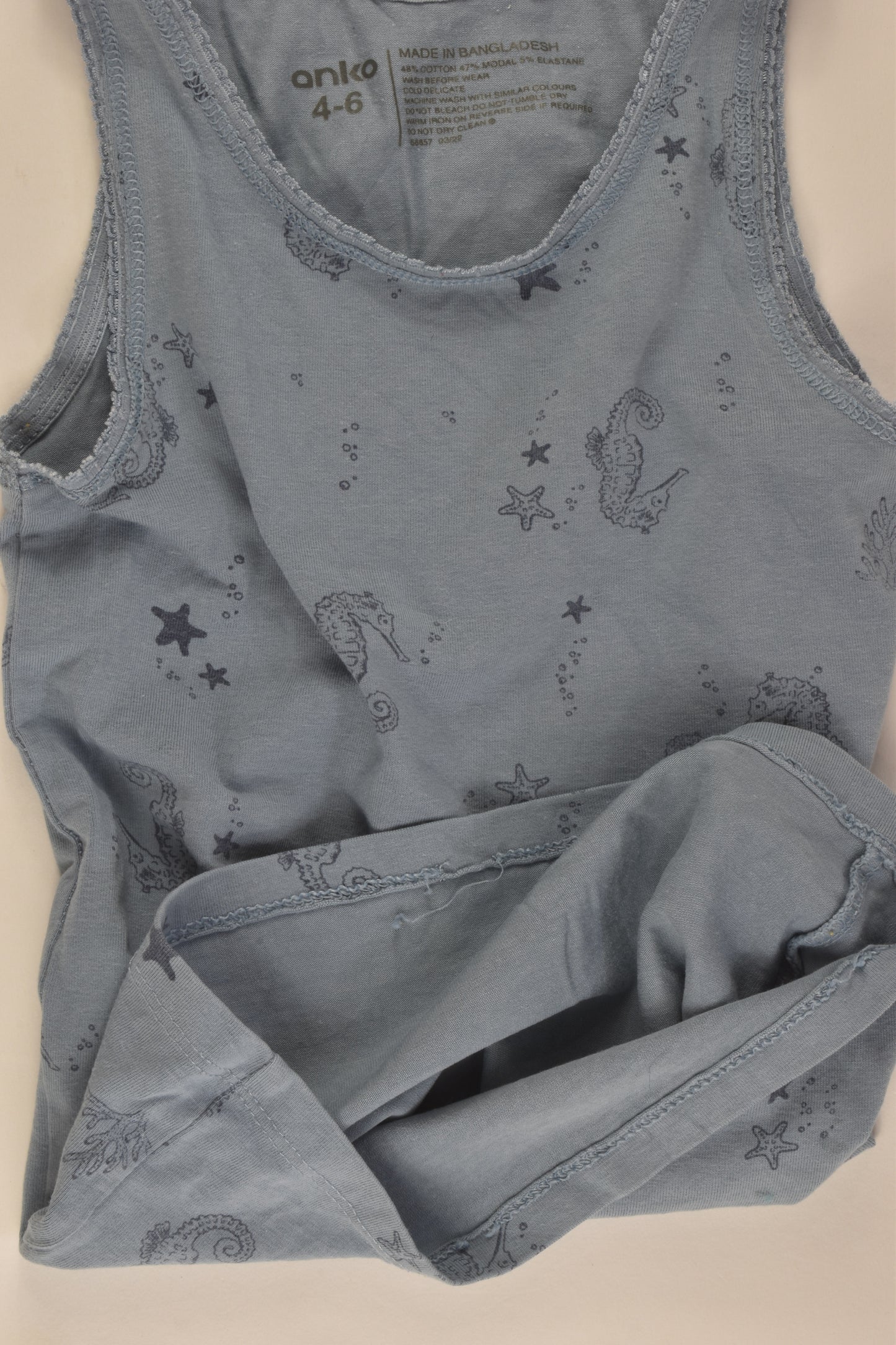 Anko Size 4-6 Seahorse Singlet