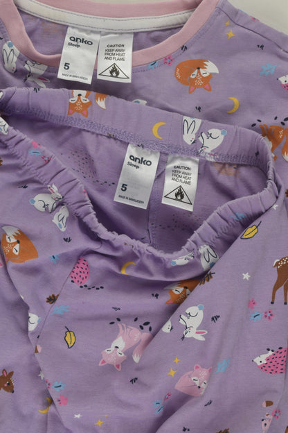 Anko Size 5 Forest Animals Pyjamas