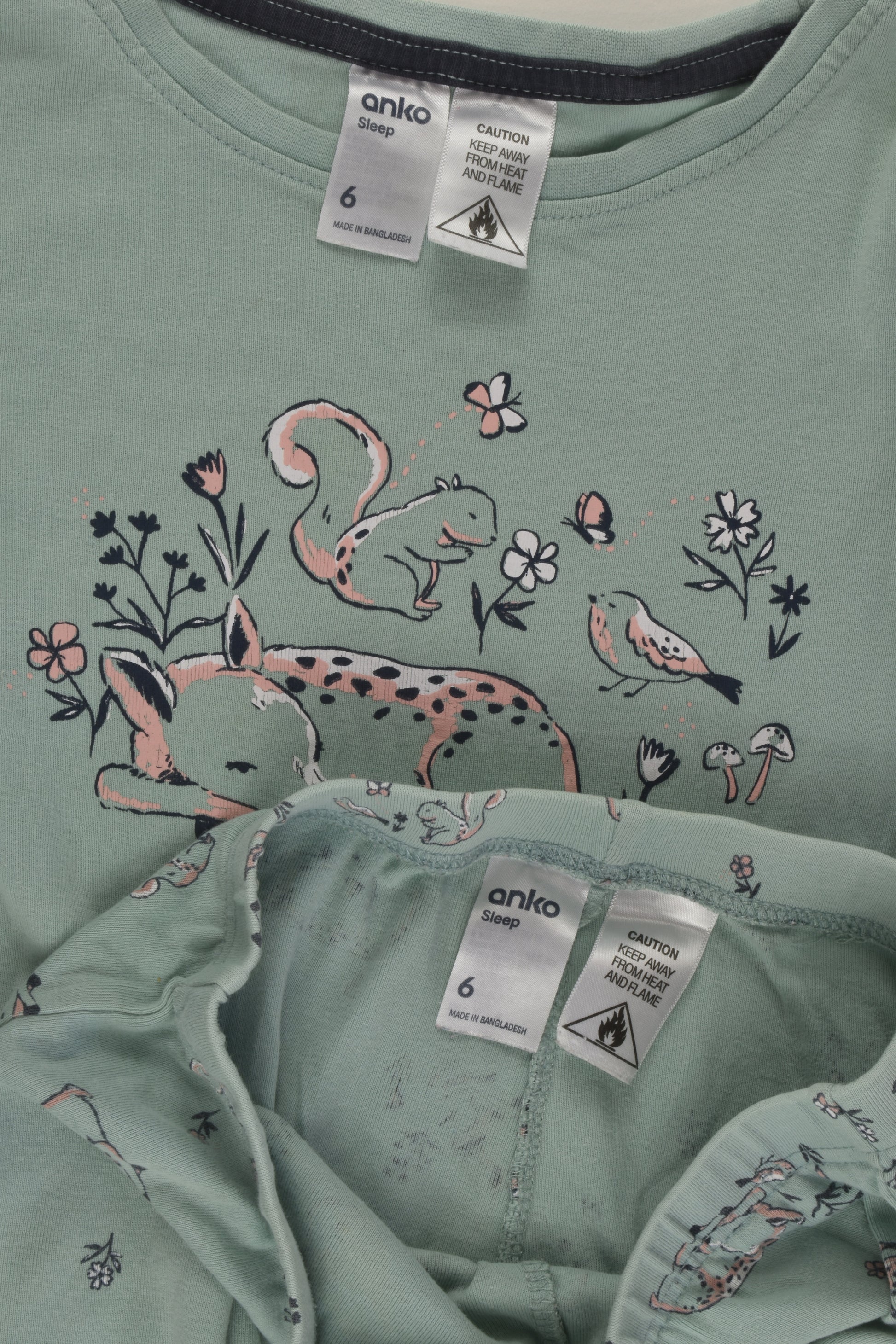 Anko Size 6 Deer and Bird Pyjamas