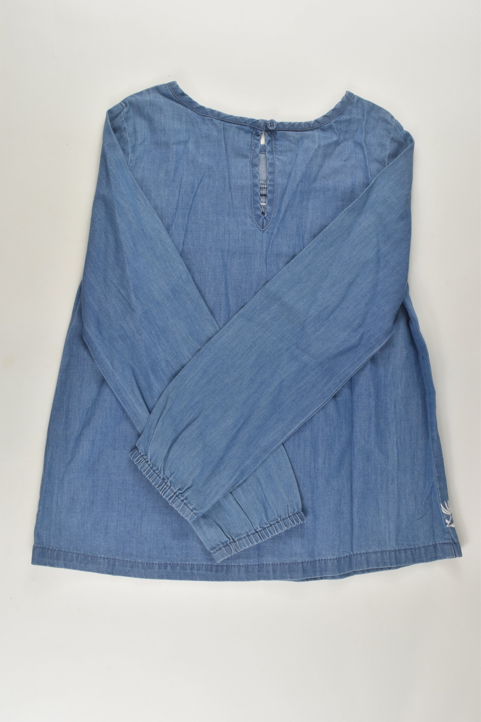 Anko Size 7 Denim Blouse with Embroidery