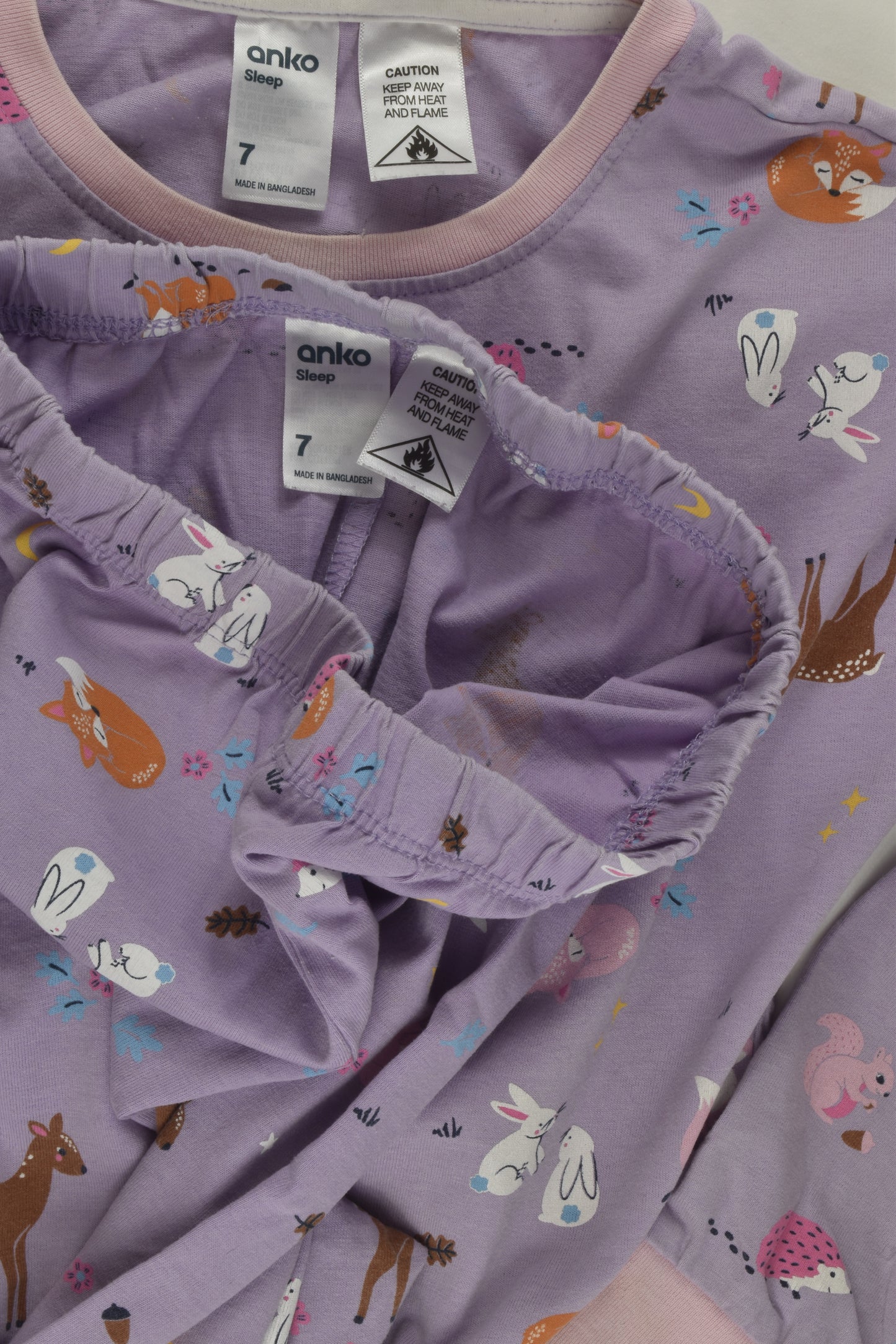 Anko Size 7 Forest Animals Pyjamas