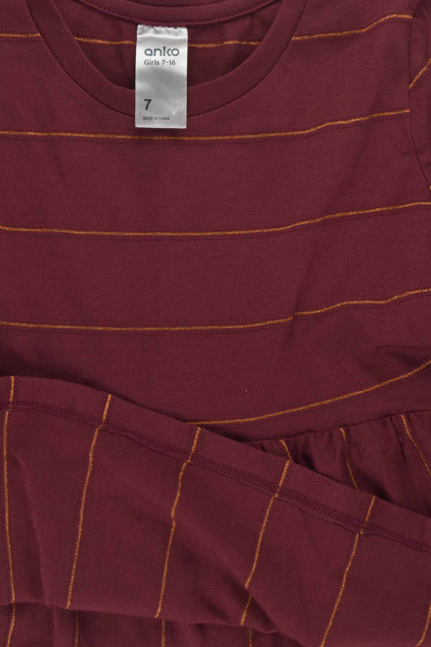 Anko Size 7 Metallic Stripes Top