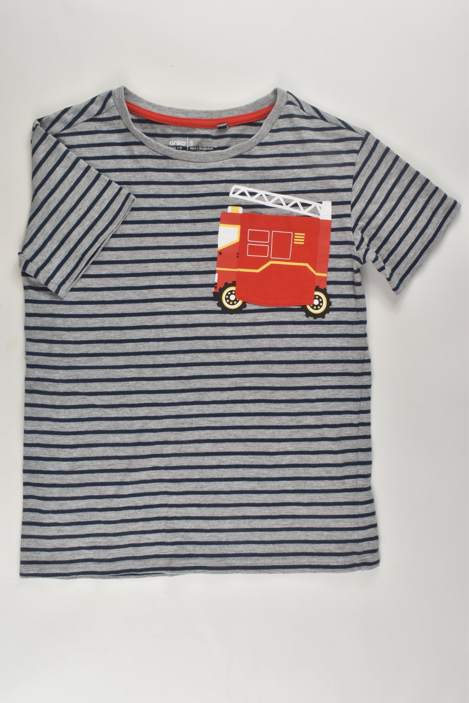 Anko Size 8 Fire Engine Pocket T-shirt