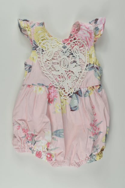 Arabella and Rose Size 00 Lined Floral Romper