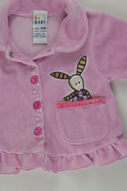 Baby Baby Size 000 Bunny Pocket Velour Jumper