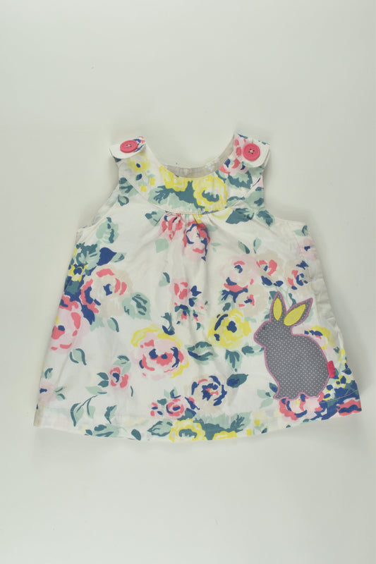 Baby Boden Size 1 Bunny and Flowers Dress