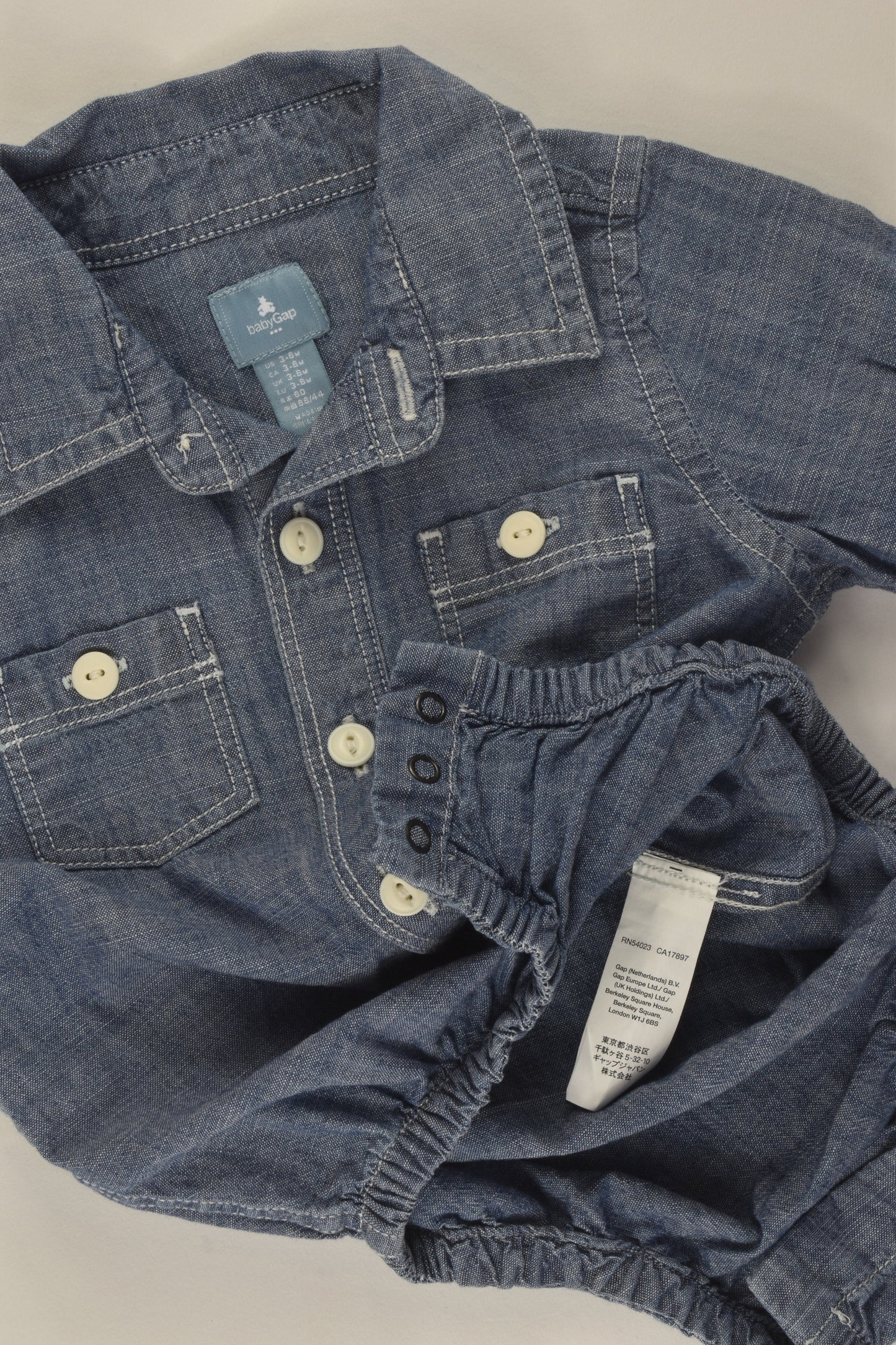 Baby Gap Size 00 Denim Romper