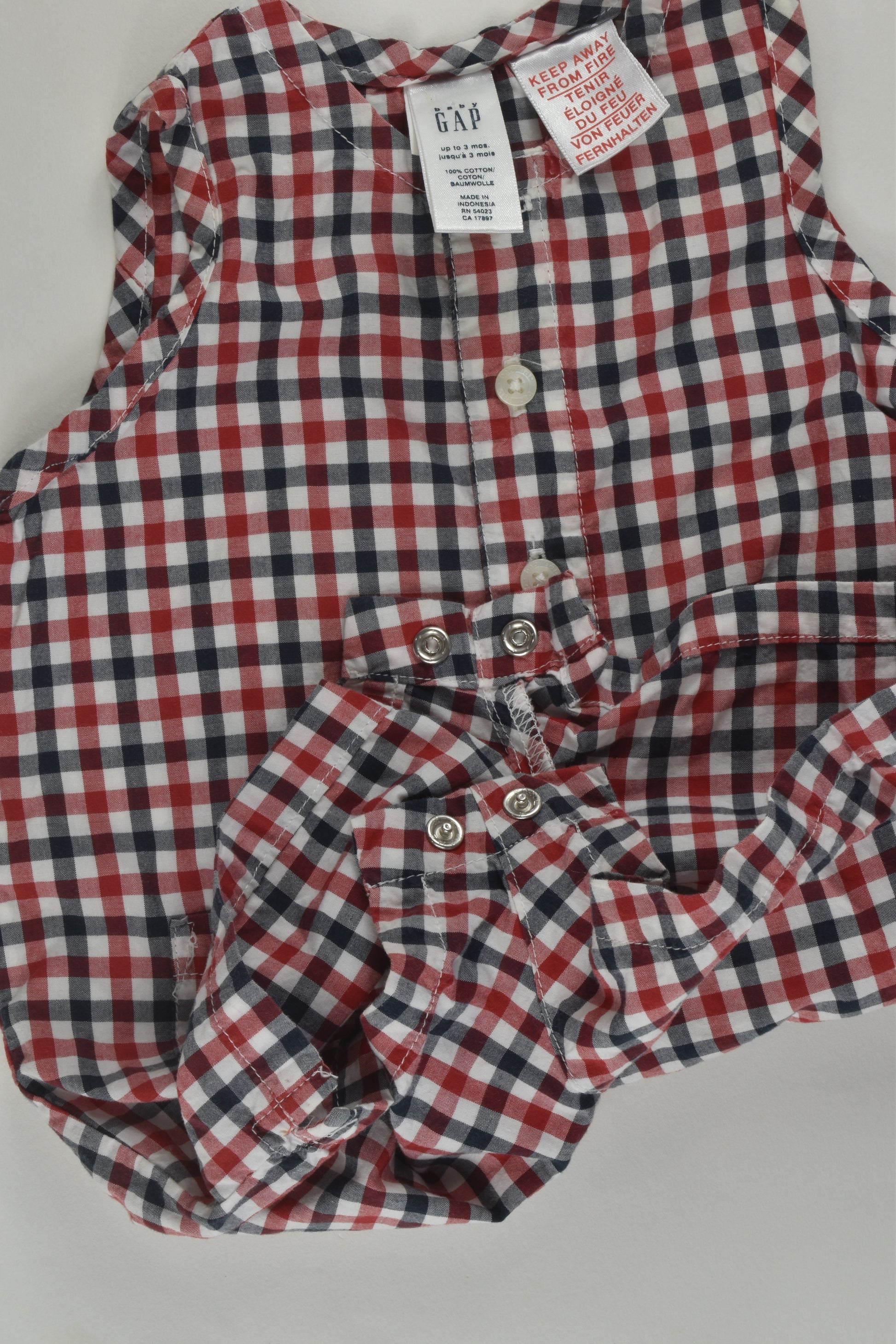 Baby Gap Size 000 Checked Short Romper