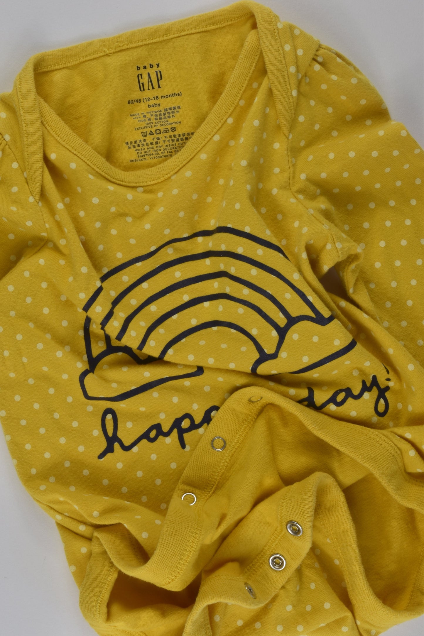 Baby Gap Size 1 'Happy Day!' Bodysuit
