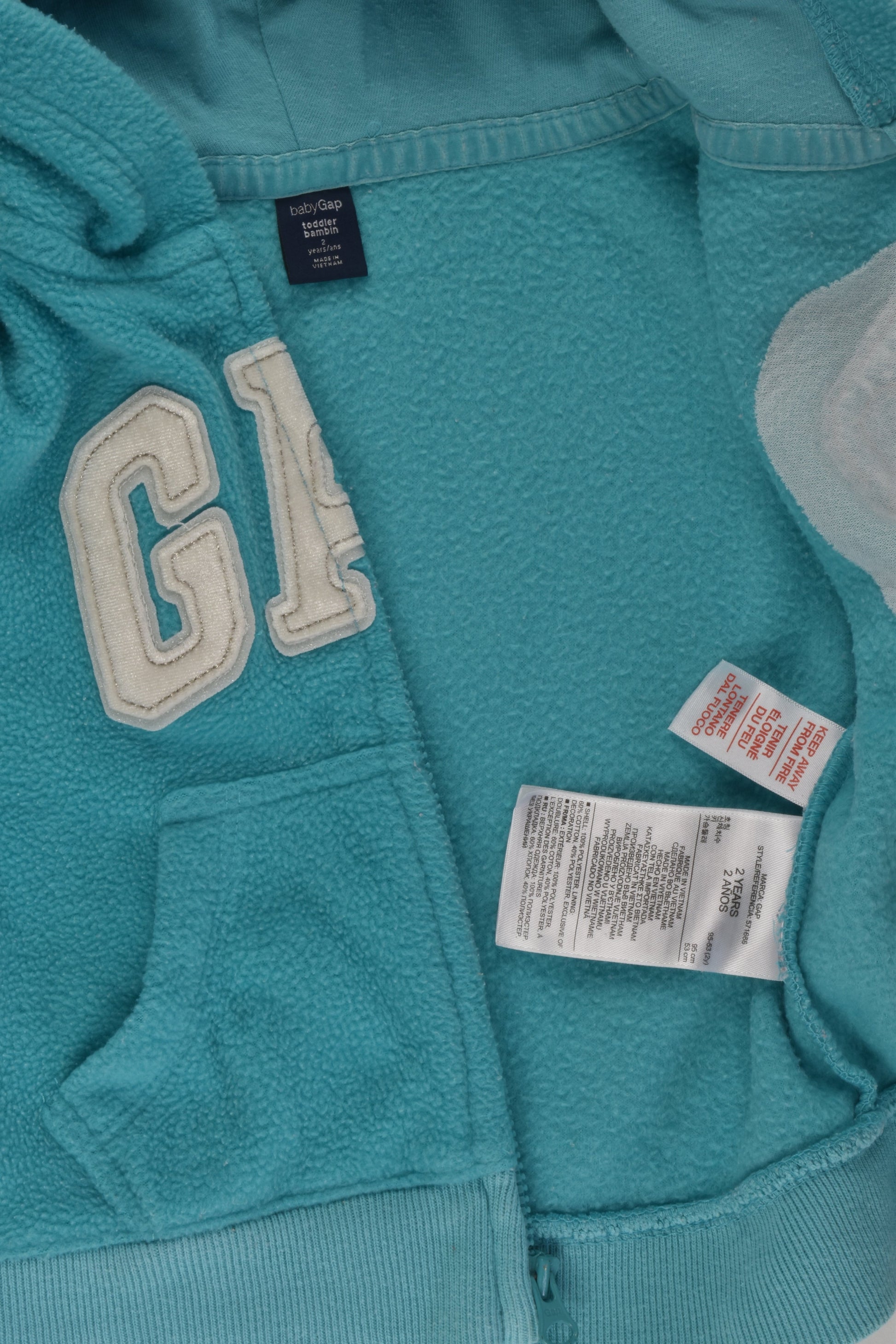 Baby Gap Size 2 Zip Fleece Jumper