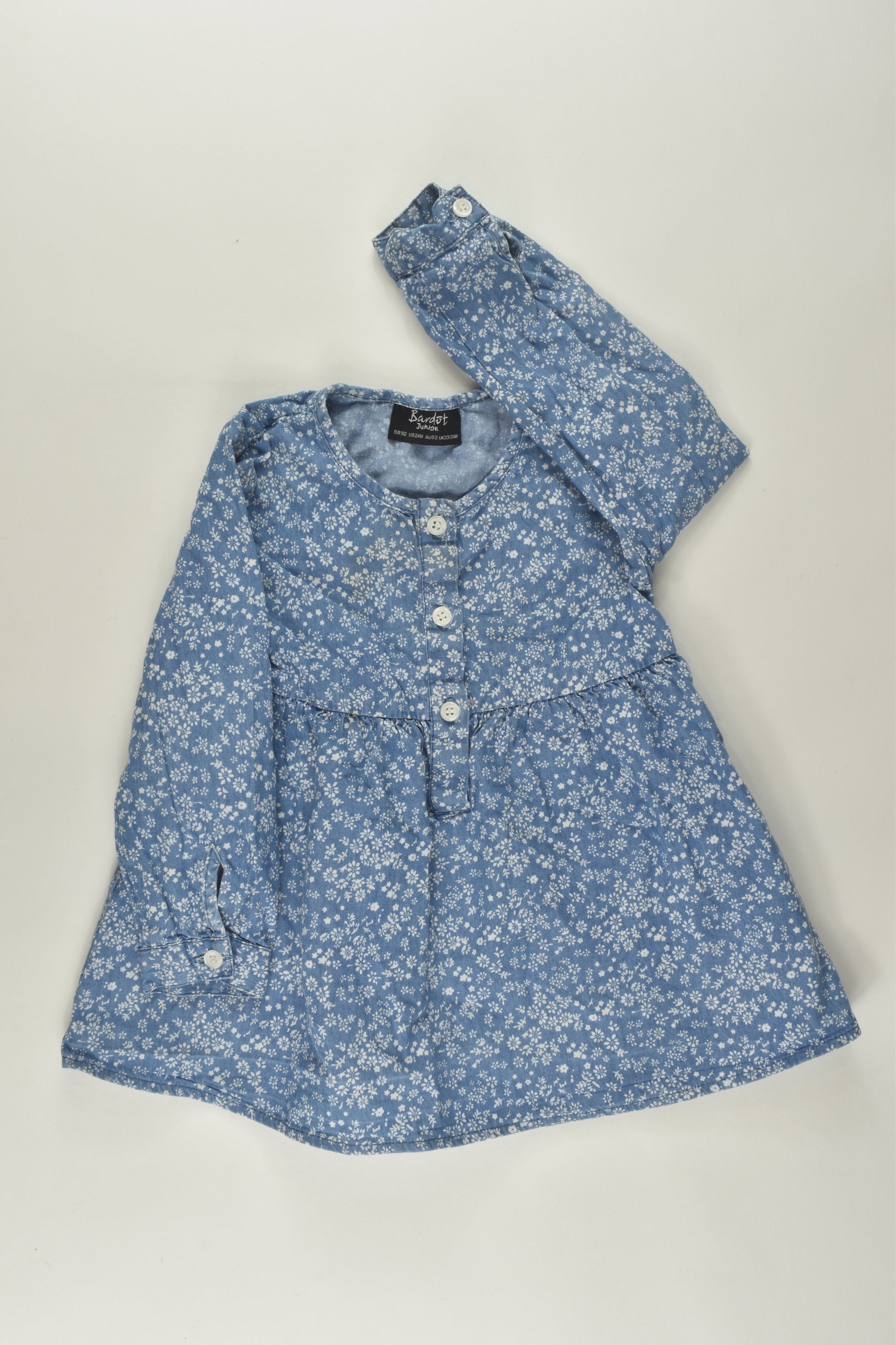 Bardot Junior Size 2 Lightweight Denim Blouse/Tunic