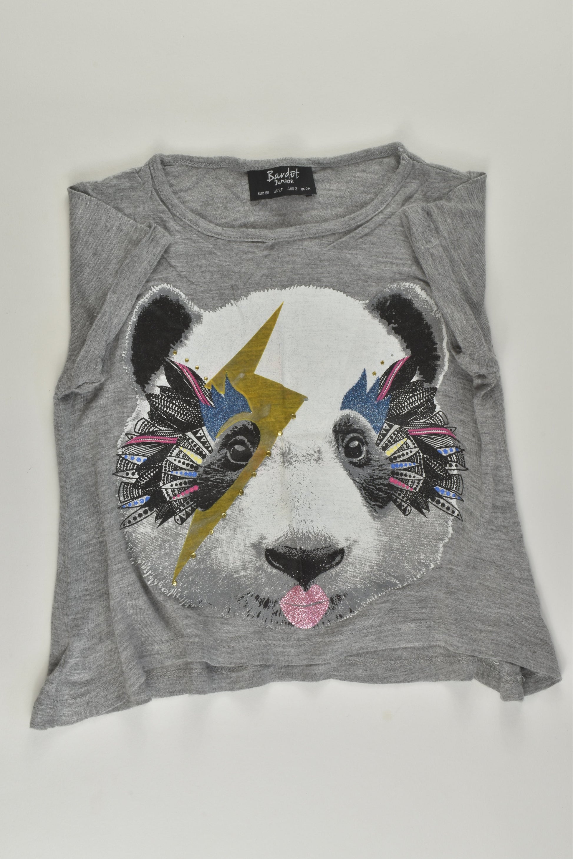 Bardot Junior Size 2 Panda T-shirt