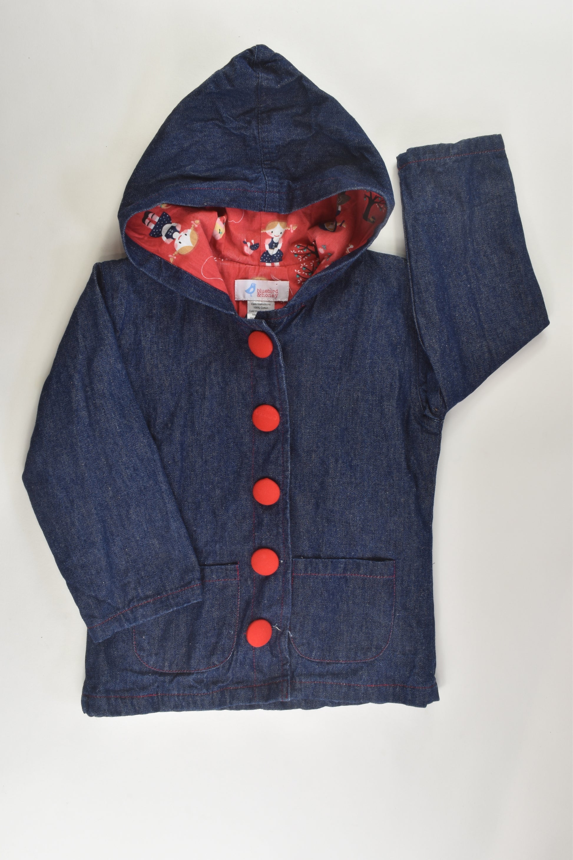 Bluebird & Honey Size 2 Lined Denim Jacket