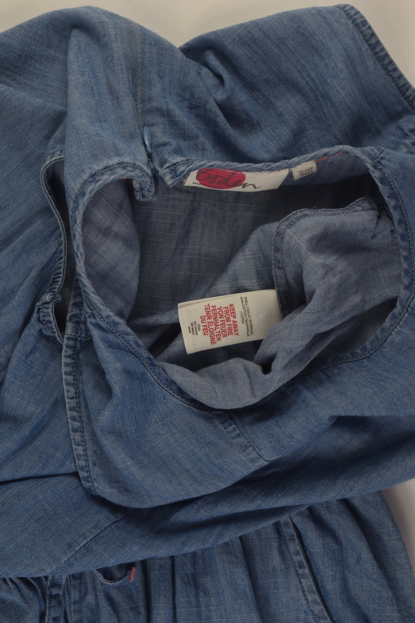 Boden Size 13-14 Lightweight Denim Jumpsuit