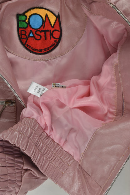Bombastic Size 4 Leather Jacket with Removable Collar
