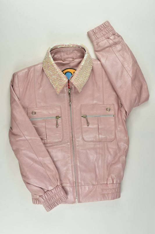 Bombastic Size 4 Leather Jacket with Removable Collar